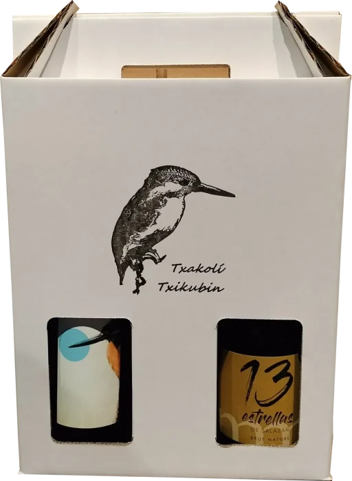 Estuche 3 Botellas 2 Txakoli Txikubin 1 Brut Nature 13 Estrellas de Salazar